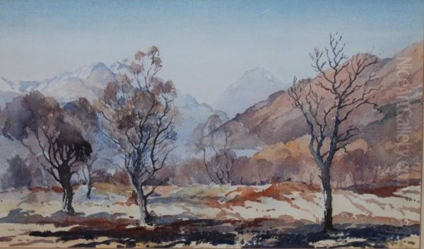 Herriot, Watercolour, Winter Nearrowardennan, Signed, 30 X 50cm Oil Painting by James Herring