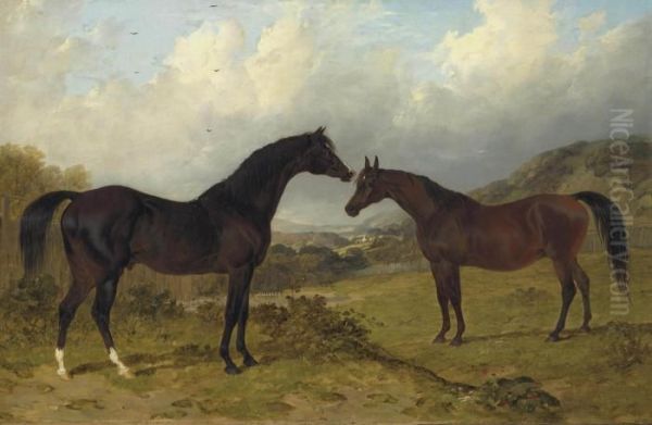 The Earl Of Egremont's Camel And Lord Grosvenor's Banter Oil Painting by John Frederick Herring Snr