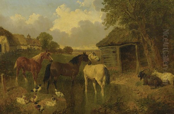 A Farmyard Oil Painting by John Frederick Herring Snr