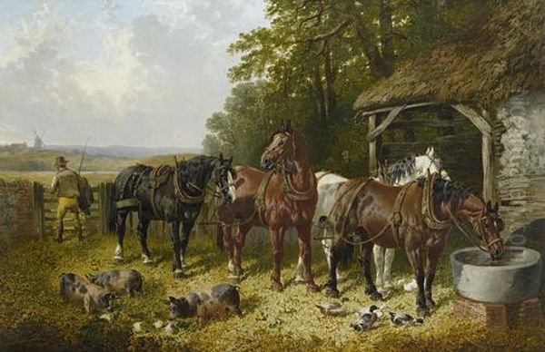 The End Of A Long Day Oil Painting by John Frederick Herring Snr