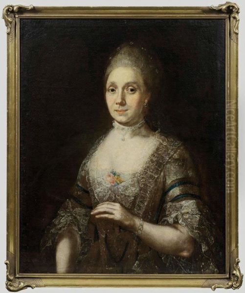 Portrait Der Philippinatheresia Zwenger Aus Fulda Oil Painting by Johann Andreas Herrlein