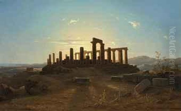 The Valley Of The Temples, Sicily Oil Painting by Alexander Herrmann