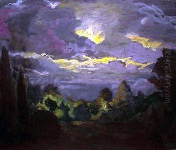 Darkening Skies Oil Painting by Frank Simon Herrmann