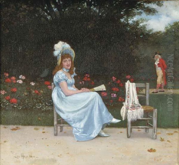 In The Garden Oil Painting by Leo Herrmann