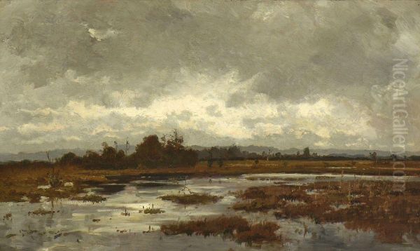 Moorlandschaft Oil Painting by Philipp Ludwig Herrmann