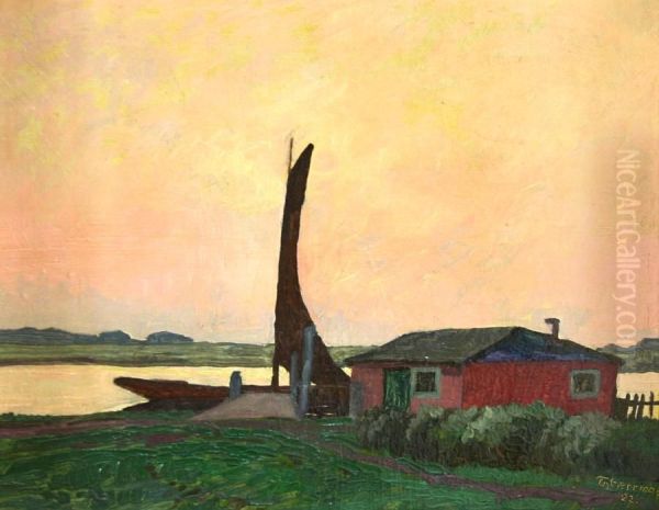 An Der Oste Oil Painting by Theodor Herrmann