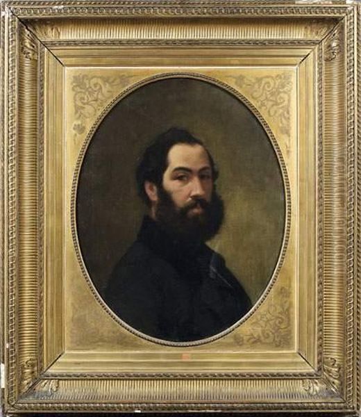 Attribue A Francois-etienne Hersent : Portrait De Louis-guillaume Hersent Oil Painting by Francois Etienne Hersent