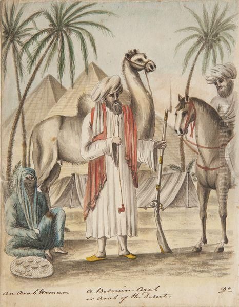 Arabes Bedouins Oil Painting by Louis Hersent