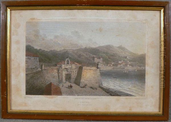 Genoa, Porta Della Lanterna Oil Painting by Charles Herth