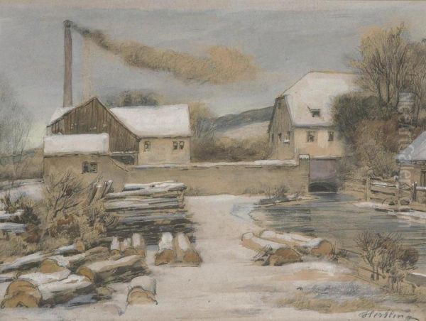 Bei Harlaching Und Thalkirchen Oil Painting by Wilhelm Jakob Hertling