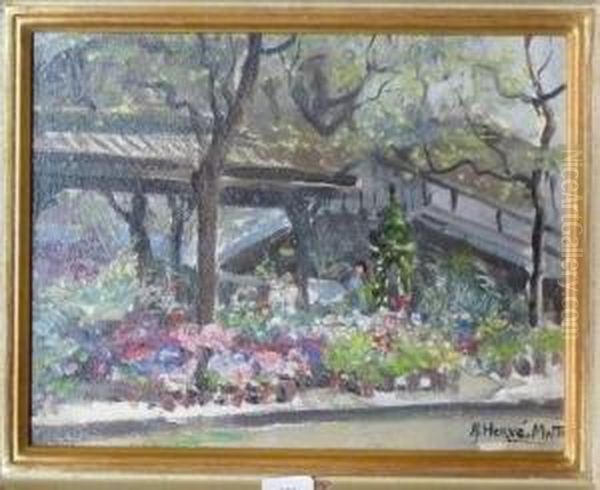 Marche Aux Fleurs Oil Painting by Jules Alfred Herve-Mathe