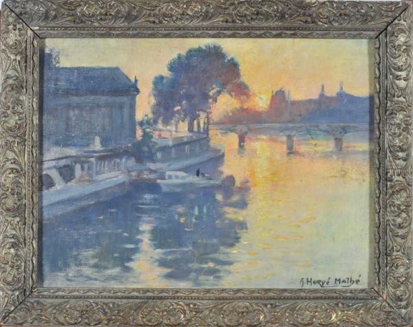 Soir Sur La Seine by Jules Alfred Herve-Mathe