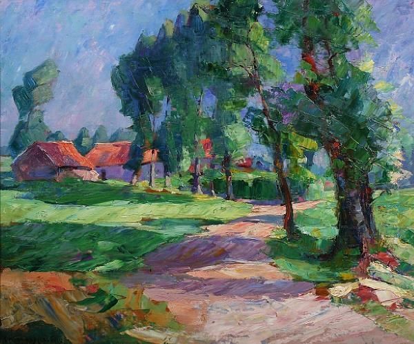 Road In The Sun Oil Painting by Jacques Hervens