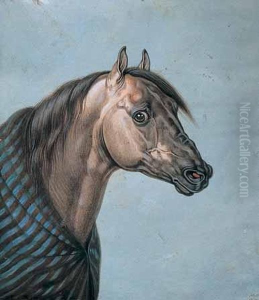 Cheval Arabe Oil Painting by Carl Hess