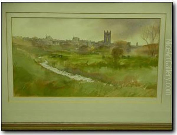 Haverfordwest From Thecommon Oil Painting by David Hess