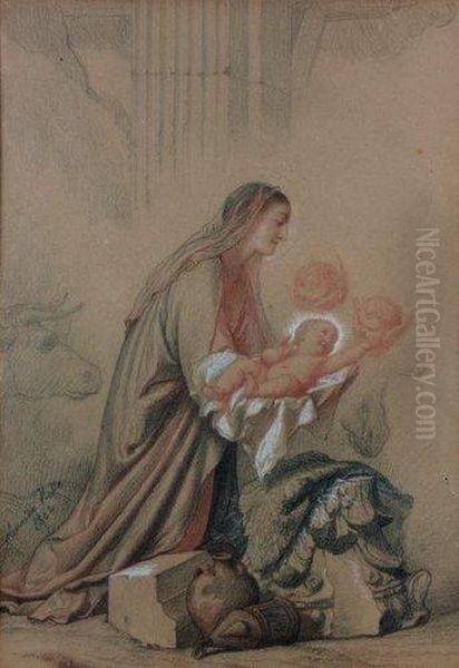 La Vierge Tenant L'enfant Oil Painting by Alexandre Hesse