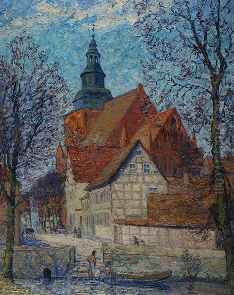 Motyw Z Miasta Na Pomorzu Oil Painting by Karl Hessmert