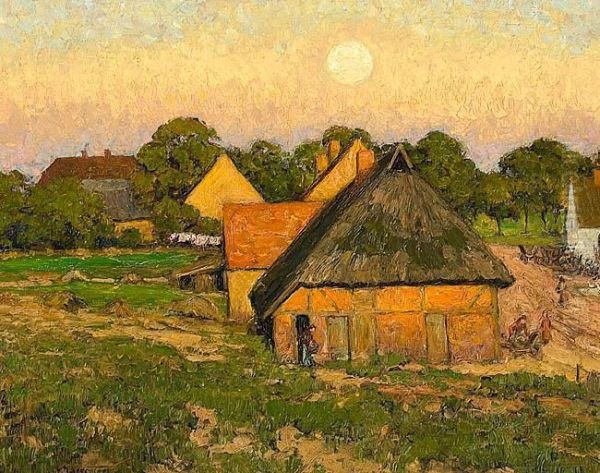 Dorf In Der Abendsonne Oil Painting by Karl Hessmert