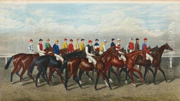 Our Leading Jockeys Of The Day Oil Painting by Edward Gilbert Hester