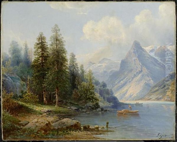 On Vierwaldstattersee Oil Painting by Edward Gilbert Hester