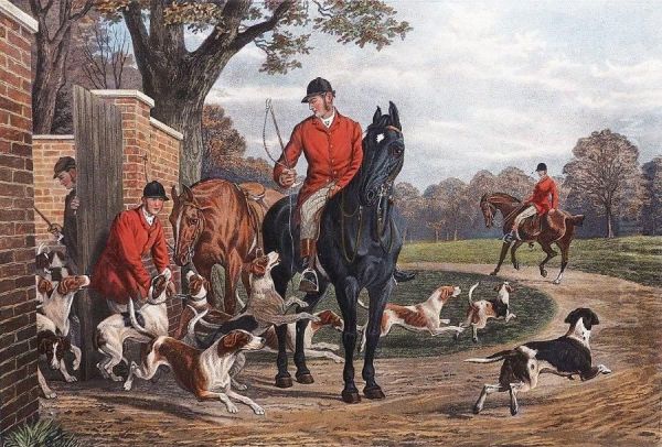 A Pair Of Hunting Scenes Oil Painting by Edward Gilbert Hester