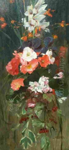 Floral Still Lifes Oil Painting by Ludwig Wilhelm Heupel