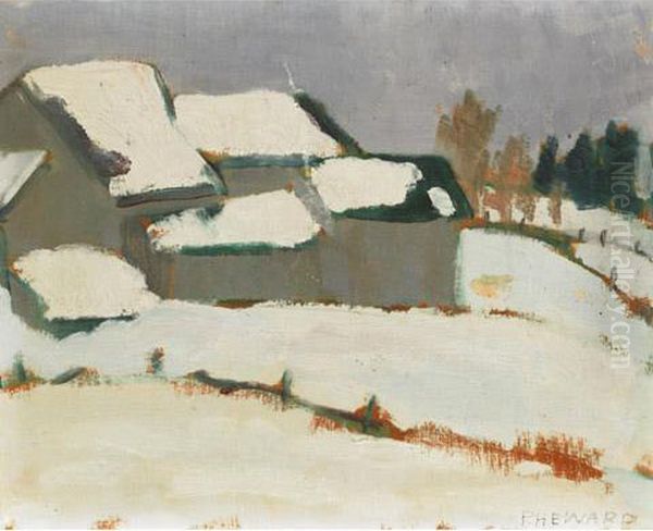 Farm In Winter Oil Painting by Prudence Heward