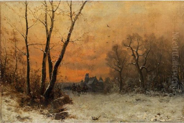 Nachmittagliche Winterlandschaft Oil Painting by Joseph Friedrich N. Heydendahl