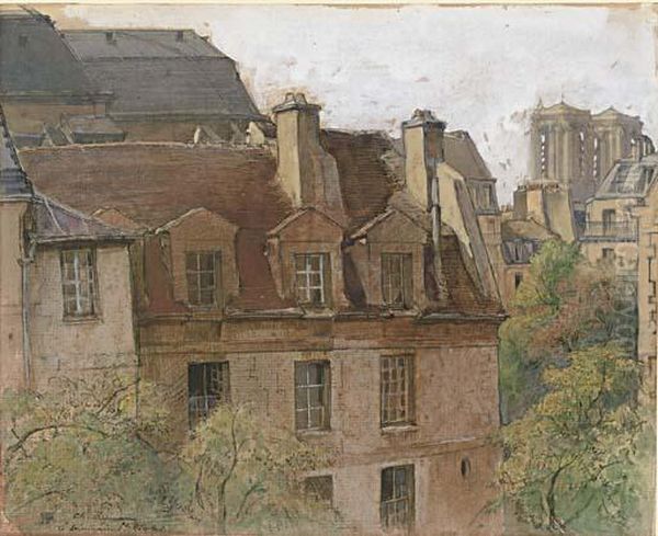 A View Of The Seminary At Saint Nicolas-du-chardonnet Oil Painting by Charles Heyman