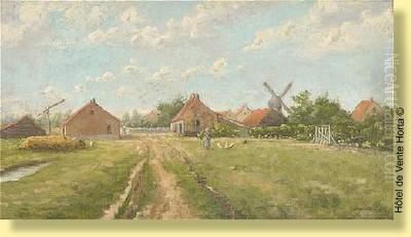 Village Ensoleille Oil Painting by Joseph I Heymans