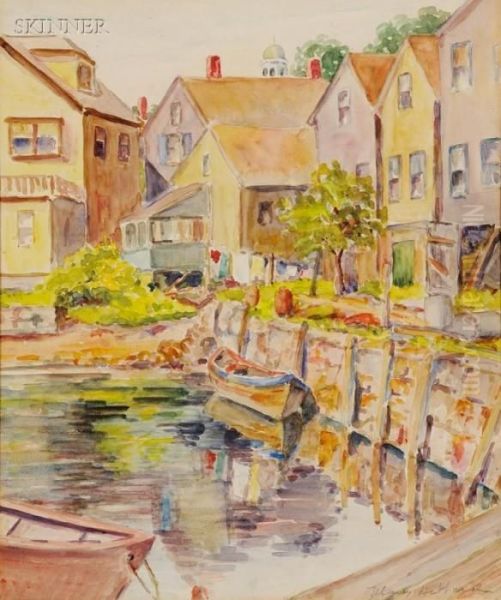 In The Back Of The Town Oil Painting by Mary P. Hibbard