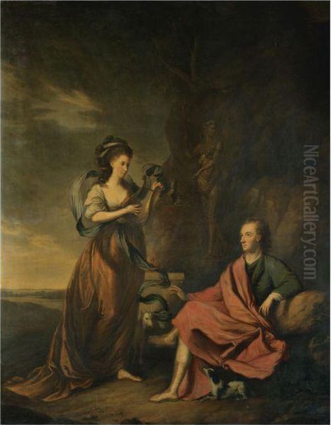 A Double Portrait Of Arthur Wolfe, 1st Viscount Kilwarden And His Wife Anne Oil Painting by Thomas Hickey