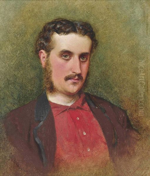 A Self-portrait Of The Artist Oil Painting by George Elgar Hicks