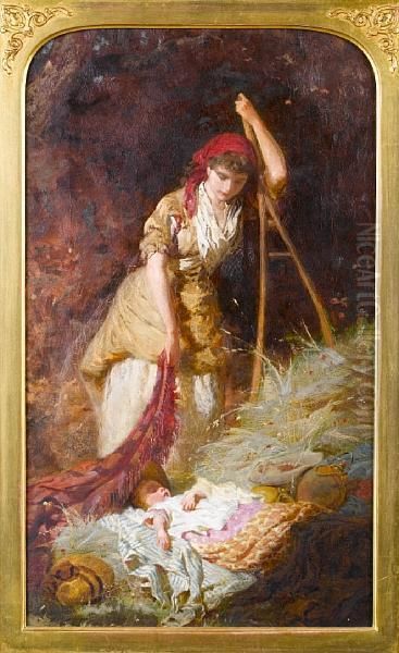 In The Shade Oil Painting by George Elgar Hicks