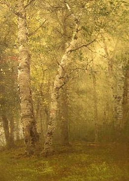 Birches Oil Painting by Thomas Hicks