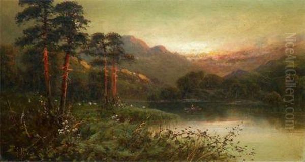 A Quiet Evening In The Highlands Oil Painting by Frank Hider