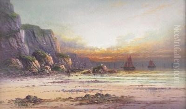 Coastal Scene Oil Painting by Frank Hider