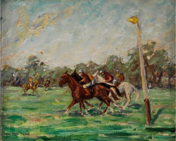 Das Polospiel Oil Painting by Franz Hienl-Merre