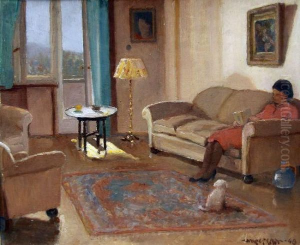 Interior Oil Painting by Victor, William Higgins