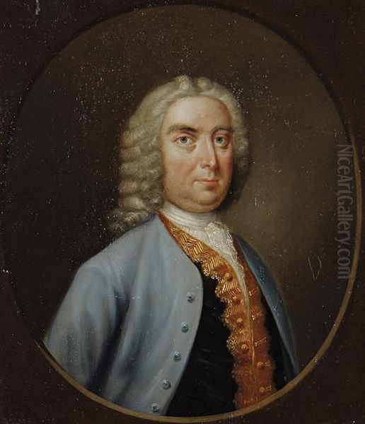 Two Portraits Of John Smart (1702-1777) And Another Member Of The Smart Family Oil Painting by Joseph Highmore