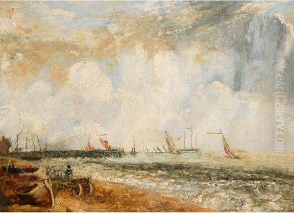 Yarmouth Jetty, After John Constable Oil Painting by George Hilditch