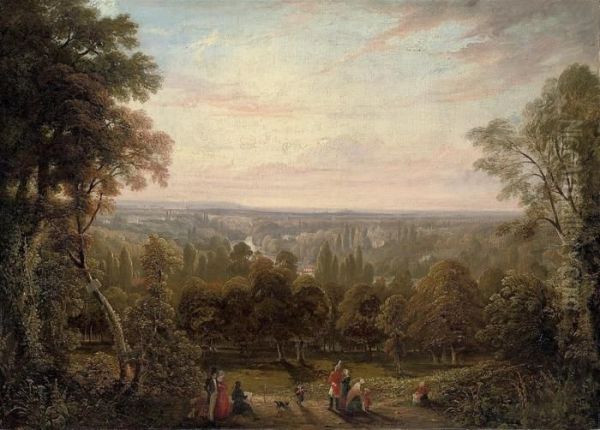 A View From Richmond Hill Oil Painting by George Hilditch