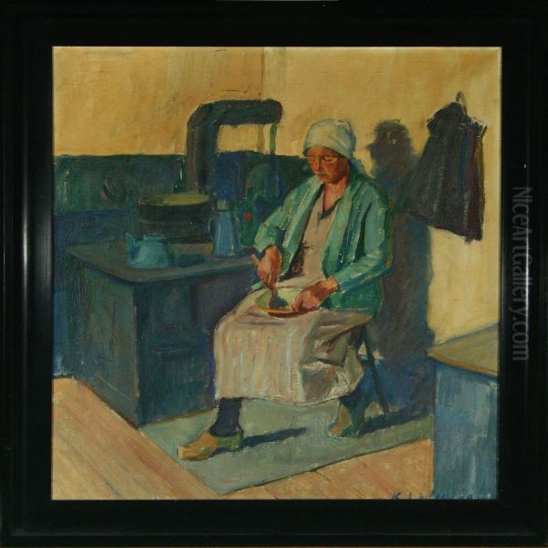 Woman By The Stove by Knud Ove Hilkier