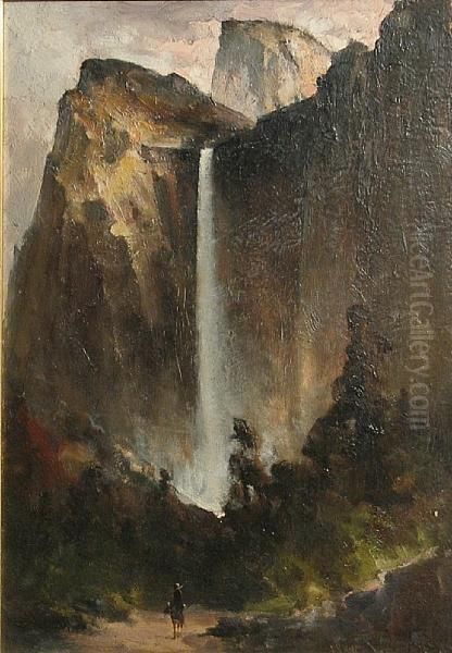 Bridal Veil Falls, Yosemite Oil Painting by Edward Rufus Hill