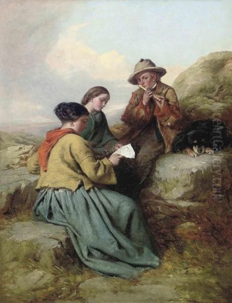 The Music Lesson Oil Painting by James John Hill