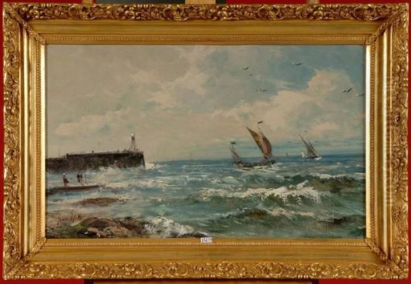 Bord De Mer Anime Sous Le Vent Oil Painting by Jean Hill