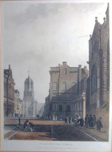 St Aldgates From Carfax Oil Painting by John Hill