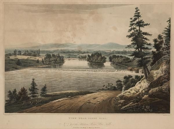 View Near Sandy Hill, Pl. 7, From Hudsonriver Portfolio Oil Painting by John Hill