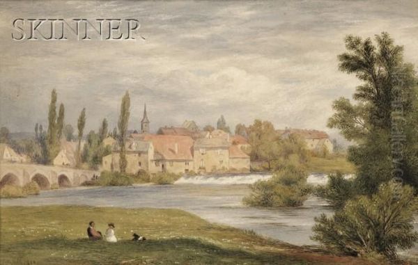 Picnic By The River Oil Painting by John Henry Hill