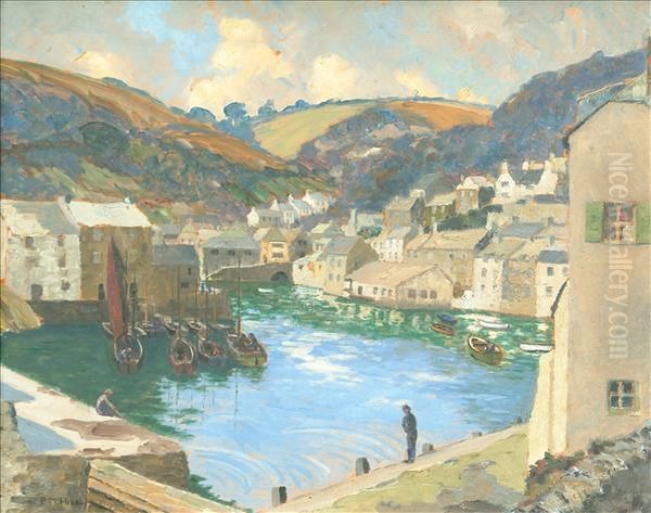 Polperro Oil Painting by Philip Maurice Hill